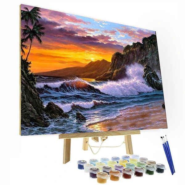 Sunset On The Beach Paint By Numbers Painting Kit - DELAKIT